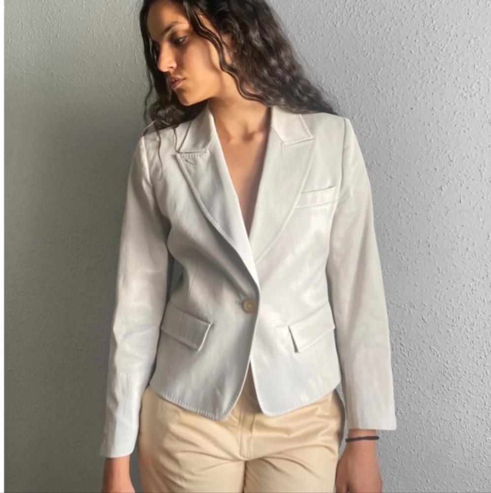 Vintage Ann Demuelmeester Ivory triacetate and cotton jacket